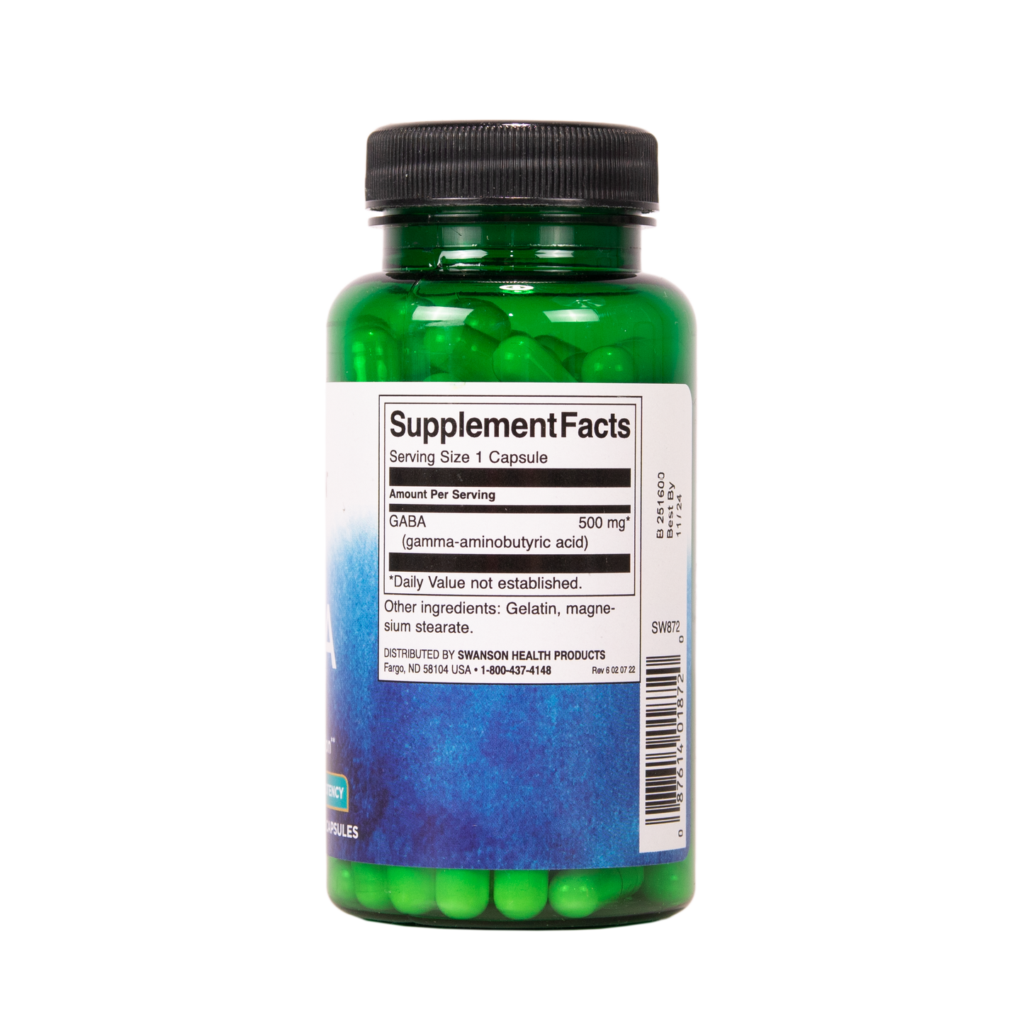 SWANSON GABA 500mg 100 kapselia w2w terveys ja hyvinvointi verkkokauppa