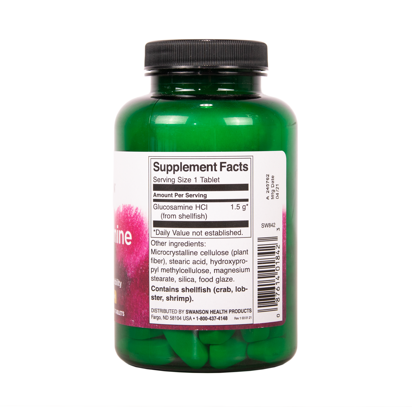 SWANSON Glukosamiinihydrokloridi 1500 mg 100 tablettia w2w terveys ja hyvinvointi verkkokauppa