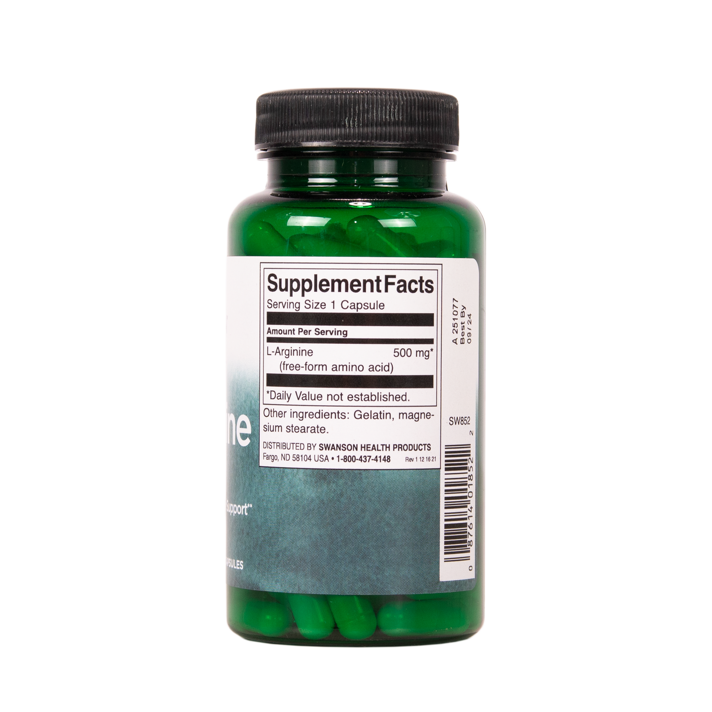 SWANSON L-arginiini 500mg 100 kapselia w2w terveys ja hyvinvointi verkkokauppa