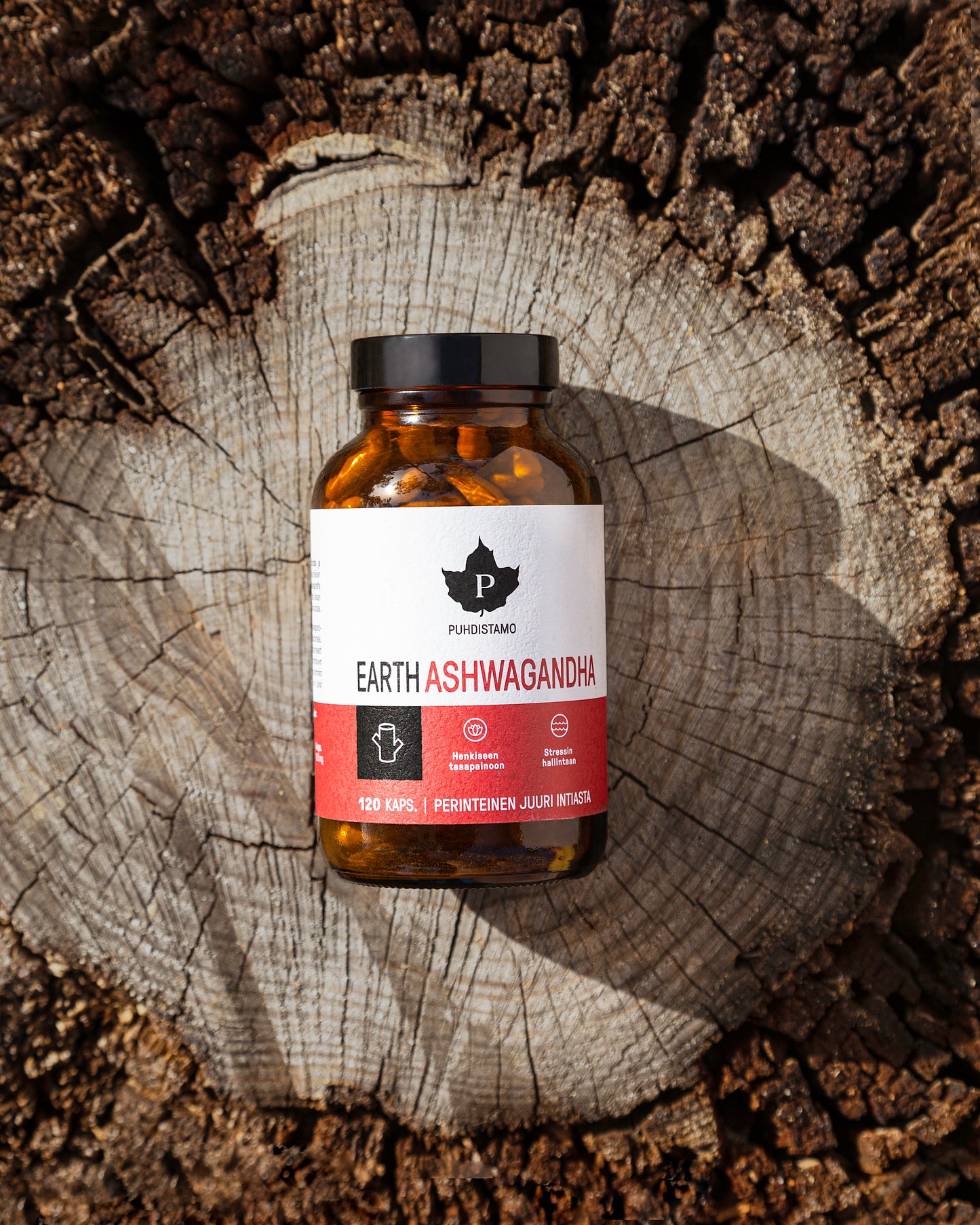 Puhdistamo EARTH Ashwagandha 120 kapselia w2w terveys ja hyvinvointi verkkokauppa