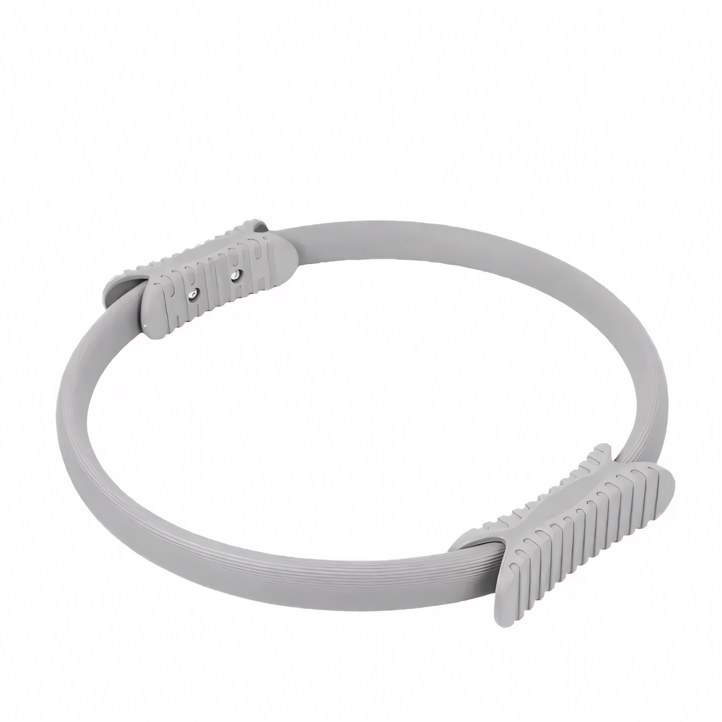 Harmaa TerveysVoima pilatesrengas 37cm pehmustetuilla kahvoilla keskivartalon ja lihasten vahvistamiseen