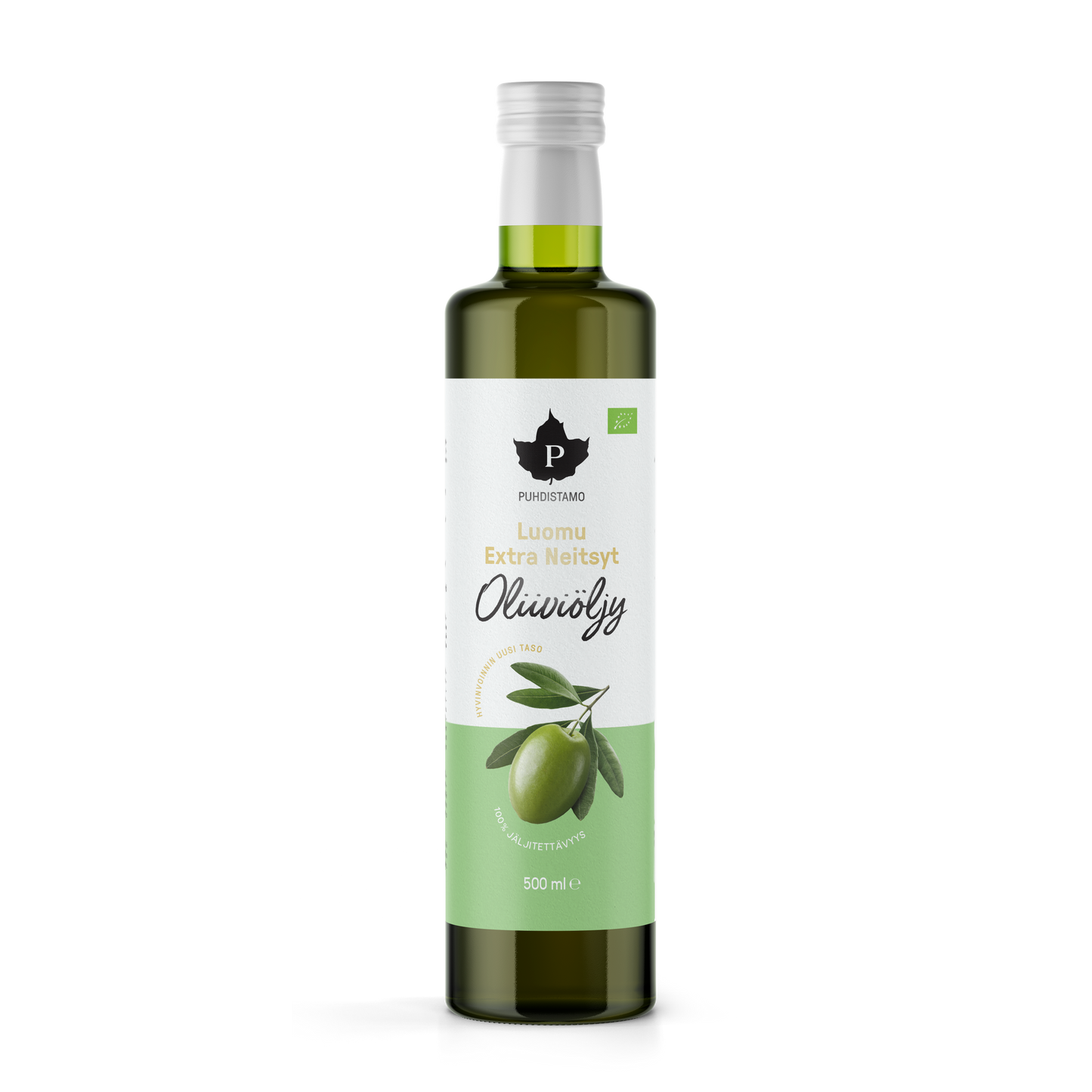 w2w terveys ja hyvinvointi Puhdistamo Luomu Extra Neitsyt Oliiviöljy 500 ml