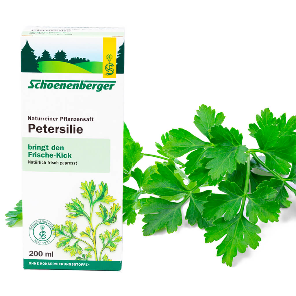 w2w terveys ja hyvinvointi Schoenenberger persilja luomu kasvijuoma 200 ml myyntilaatikossa
