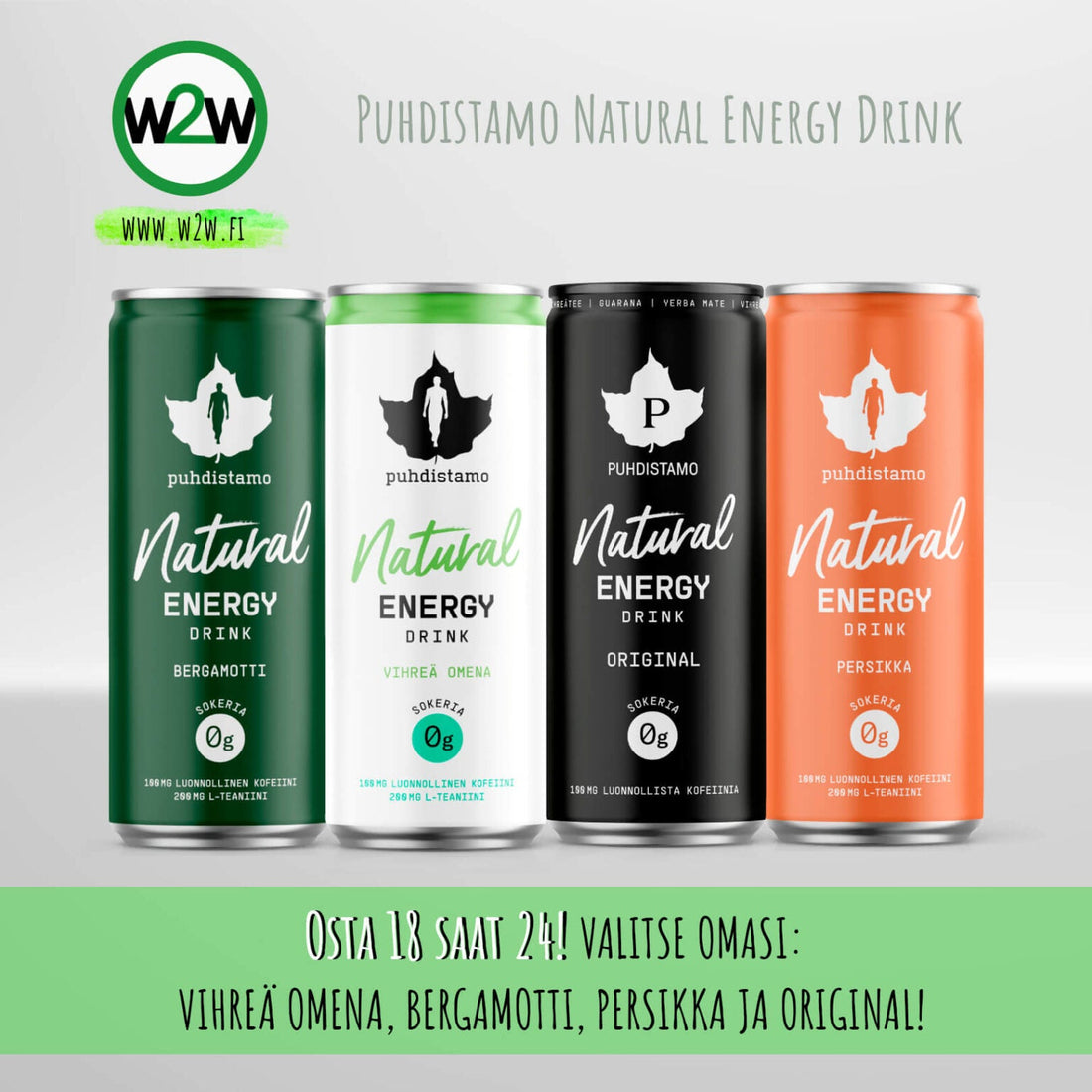 Uuden ajan sokeriton luonnollinen energiajuoma