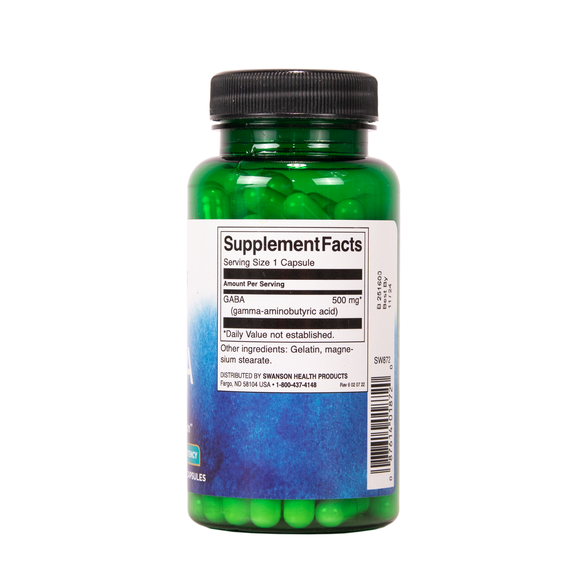 SWANSON GABA 500mg 100 kapselia w2w terveys ja hyvinvointi verkkokauppa