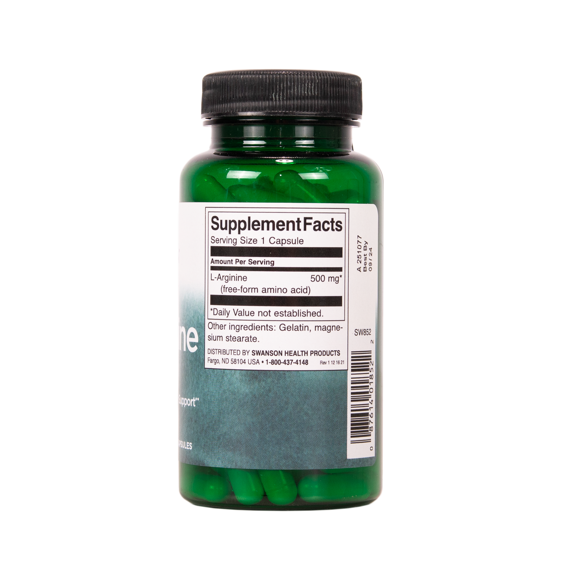 SWANSON L-arginiini 500mg 100 kapselia w2w terveys ja hyvinvointi verkkokauppa