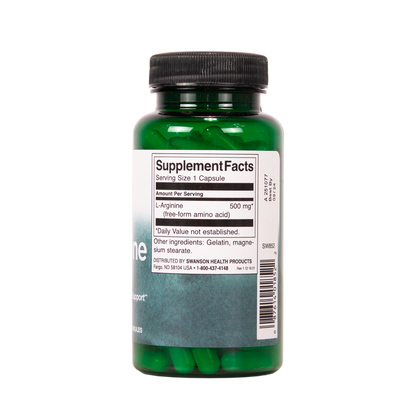 SWANSON L-arginiini 500mg 100 kapselia w2w terveys ja hyvinvointi verkkokauppa