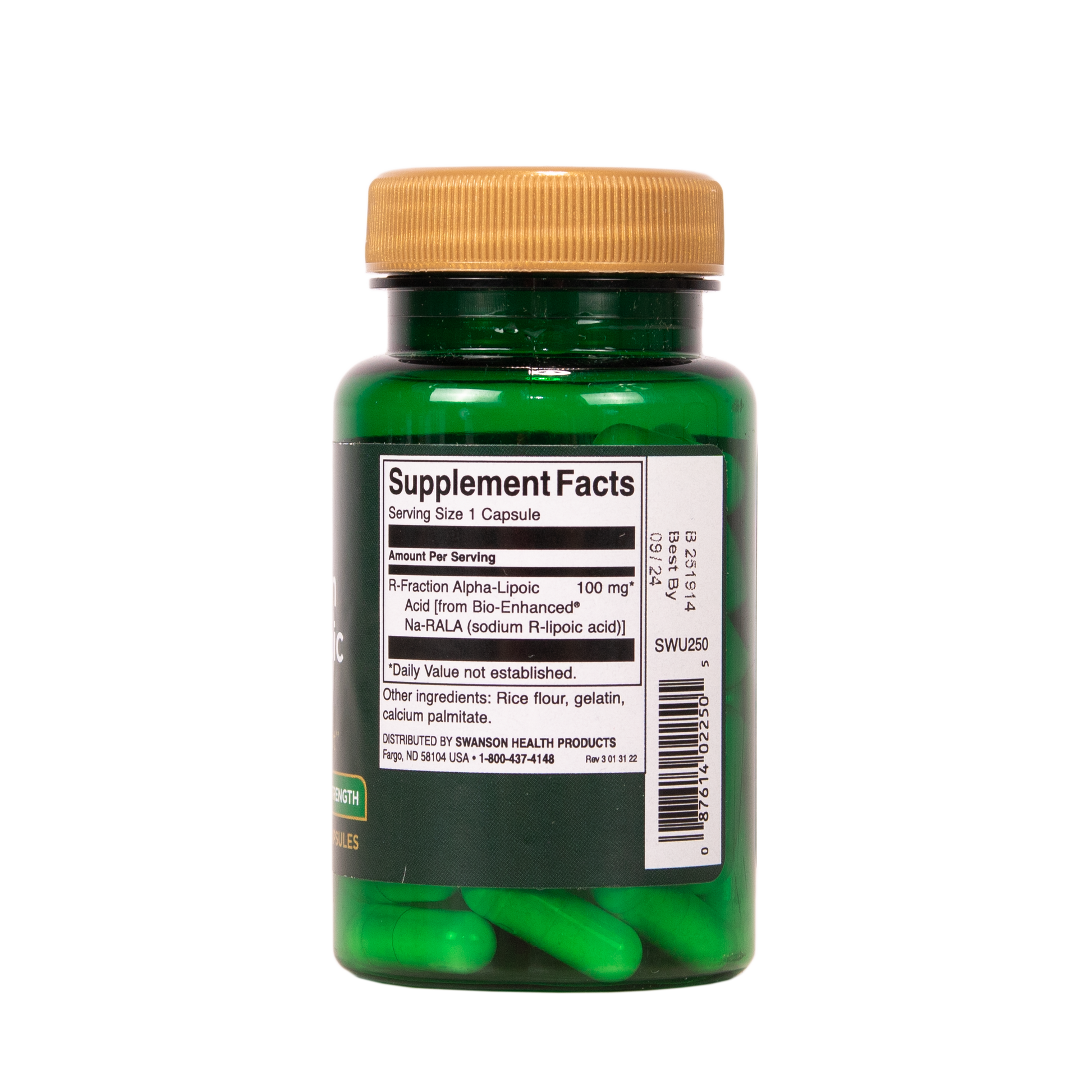 SWANSON R-Fraction alfalipoiinihappo 100 mg 60 kapselia w2w terveys ja hyvinvointi verkkokauppa