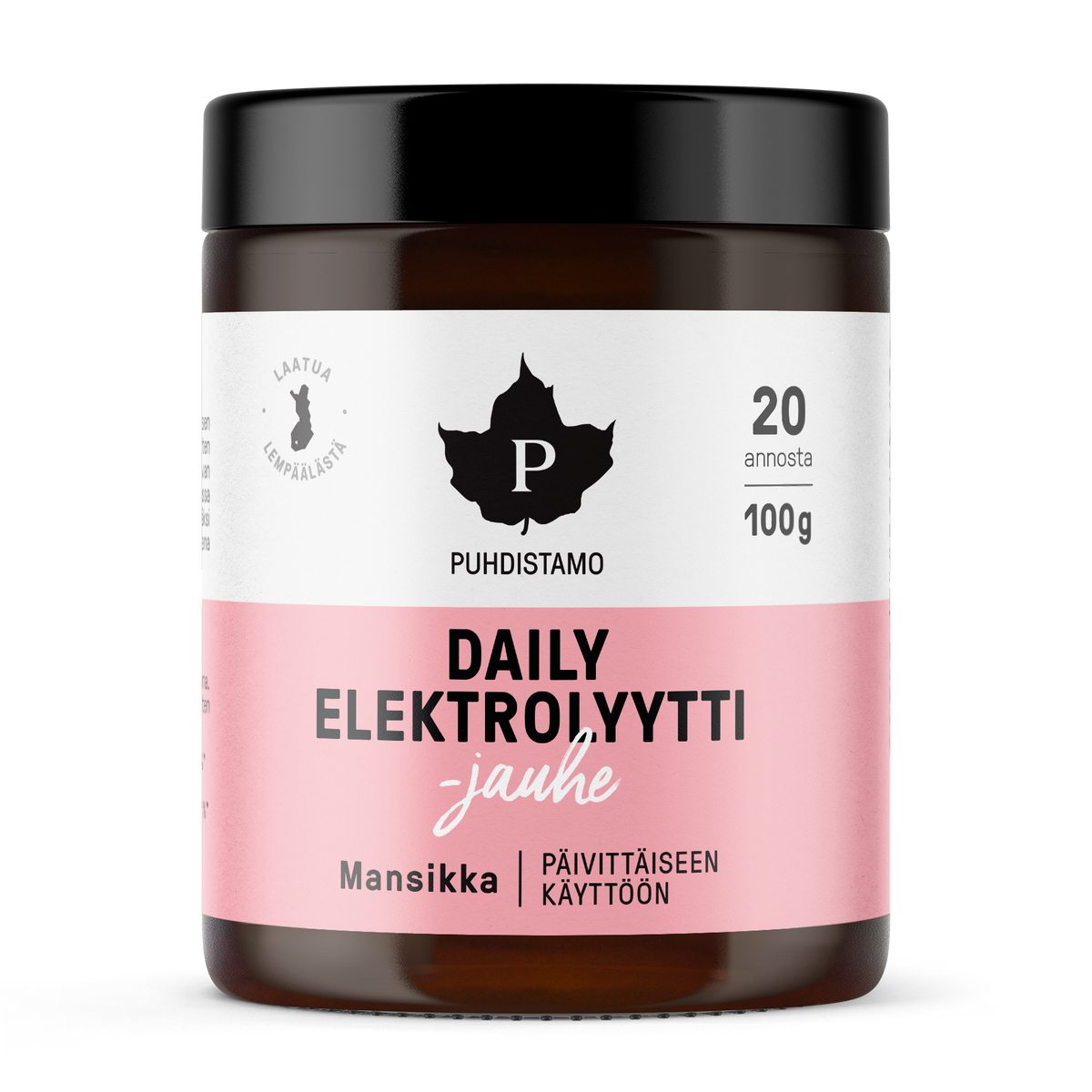Puhdistamo Daily Elektrolyyttijauhe Mansikka 100 g