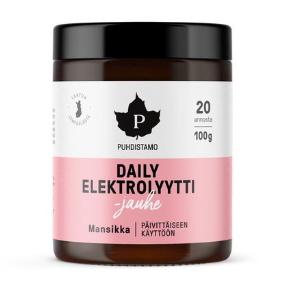 Puhdistamo Daily Elektrolyyttijauhe Mansikka 100 g