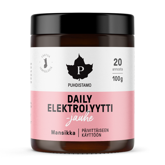 Puhdistamo Daily Elektrolyyttijauhe Mansikka 100 g
