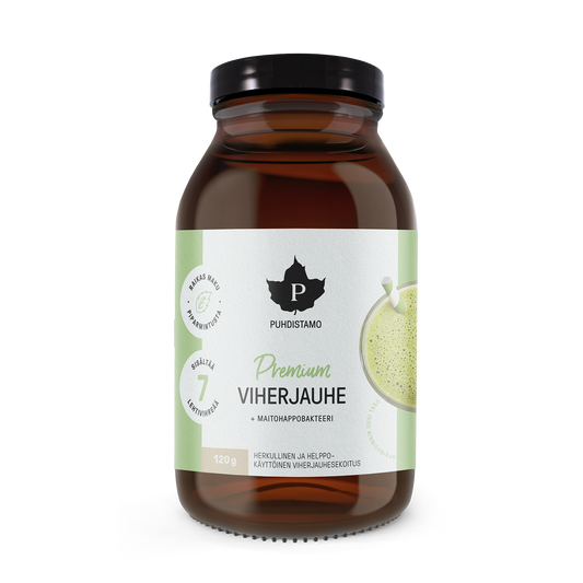 Premium Viherjauhe + Maitohappobakteeri 120g