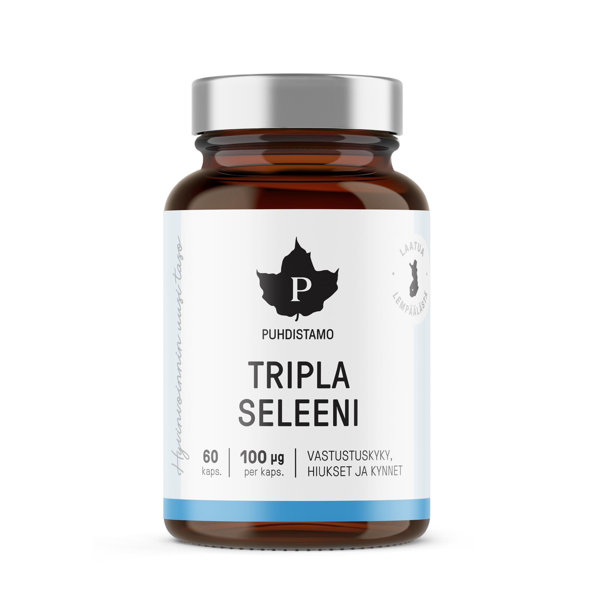 Puhdistamo Tripla Seleeni 100μg kapseli 60kpl kolmella seleenin muodolla ja E-vitamiinilla TerveysVoima verkkokaupasta