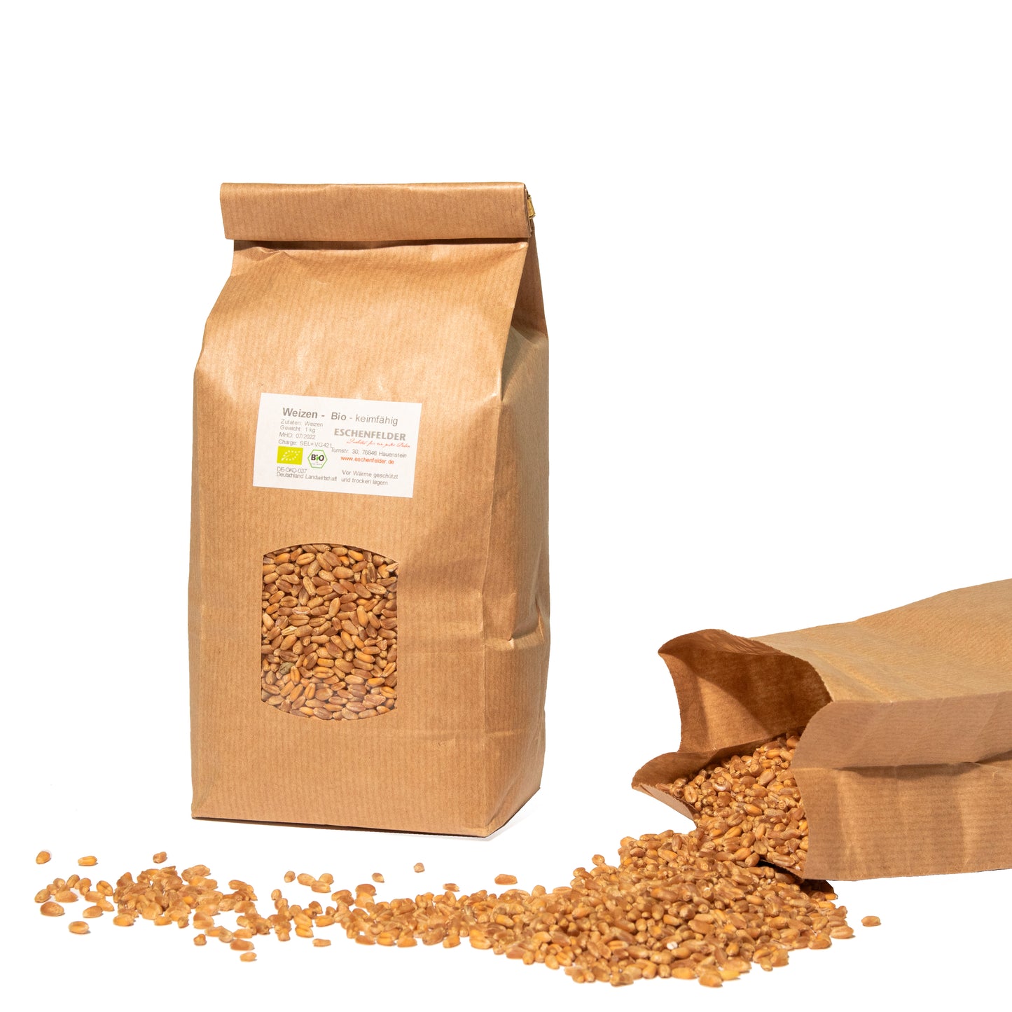 w2w terveys ja hyvinvointi Eschenfelder Vehnä siemenet luomu 1 kg idut idätys hiutalepuristin