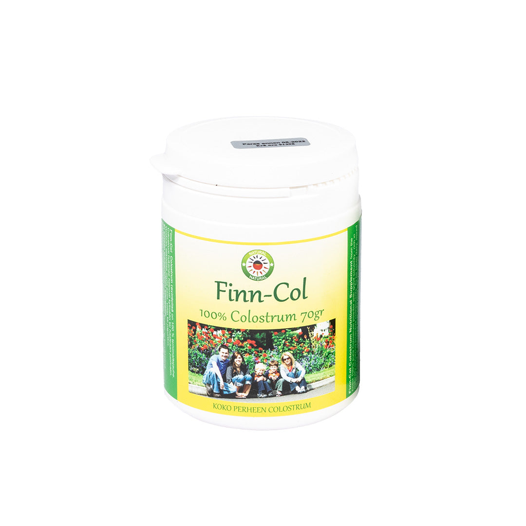 w2w terveys ja hyvinvointi Finn-Col 100 % koko perheen Colostrum jauhe 70 g